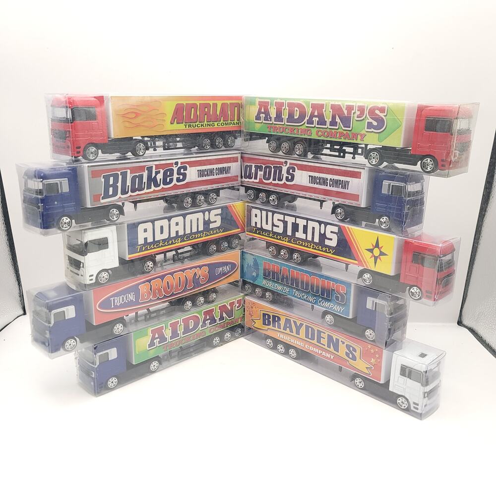 Swibco Trucking Company Toy Semi Truck Set of 10 New in package Gray Blue